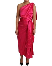 Dolce & Gabbana - Fitted Cut One Shoulder Midi Dress - Lyst