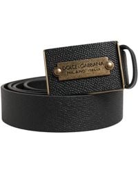 Dolce & Gabbana - Calf Leather Metal Buckle Belt - Lyst