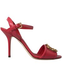 Dolce & Gabbana - Red Ankle Strap Stiletto Heels Sandals Shoes - Lyst