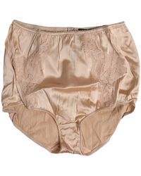 Dolce & Gabbana - Beige Silk Lace High Waist Bikini Panty Underwear - Lyst