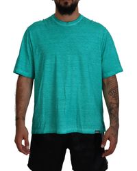 DSquared² - Light Green Cotton Linen Short Sleeves T - Lyst