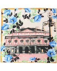 Dolce & Gabbana - Multicolor Printed Silk Square Foulard Scarf - Lyst