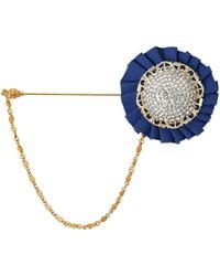 Dolce & Gabbana - Brass Crystal Brooch Lapel Pin - Lyst