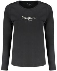 Pepe Jeans - Black Cotton Tops & T - Lyst