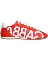 Dolce & Gabbana - Red White Leather Logo Casual Sneakers Shoes - Lyst