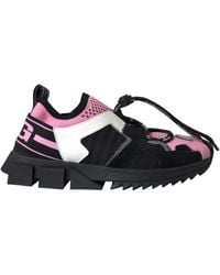 Dolce & Gabbana - Pink Fabric Leather Sneakers Shoes - Lyst