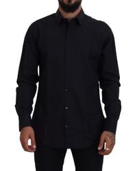 Dolce & Gabbana - Black Gold Cotton Slim Fit Dress Mens Shirt - Lyst
