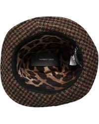 Dolce & Gabbana - Brown Checkered Wool Tweed Fedora Capello Hats - Lyst