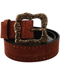 Dolce & Gabbana - Brown Suede Leather Studded Baroque Belt - Lyst