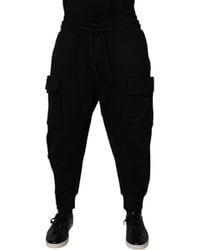 Dolce & Gabbana - Black Cotton Men Cargo Jogger Sweatpants Pants - Lyst