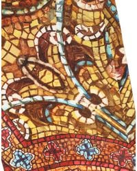 Dolce & Gabbana - Mosaic Print Crepe Cropped Trouser Pants Viscose - Lyst