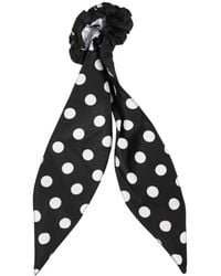 Dolce & Gabbana - Cotton Polka Dot Scarf Tie Accessory Hair Scrunchie - Lyst