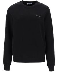 Off-White c/o Virgil Abloh - Embroidered Diagonal Tab Sweatshirt In Black - Lyst