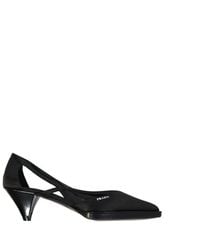 Prada - 55Mm Cut-Out Satin Pumps - Lyst