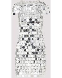 Rabanne - Silver Iconic Round Sequin Polyester Mini Dress - Lyst