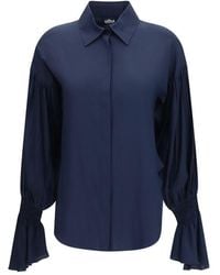 Ella - Blue Silk Shirt - Lyst