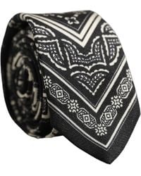 Dolce & Gabbana - Black Patterned 100%silk Adjustable Necktie Accessory Tie - Lyst