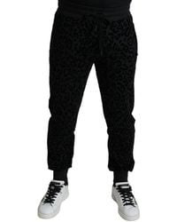 Dolce & Gabbana - Leopard Cotton Slim Fit Jogger Pants - Lyst