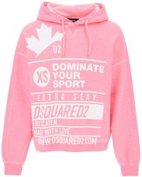 DSquared² - Printed Hoodie With Burbs Fit Hood - Lyst