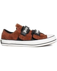Palm Angels - Brown Calfskin Low Top Sneakers - Lyst