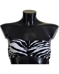 Dolce & Gabbana - Zebra Bandeau Swimwear Bikini Top - Lyst