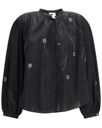 forte_forte - Black Cotton Pattern Shirt - Lyst