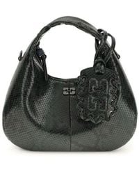 Ganni - Black Recycled Polyester Handbag - Lyst