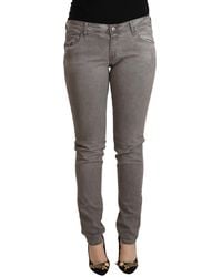 Acht - Gray Cotton Low Waist Skinny Push Up Denim Jeans - Lyst