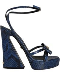 Dolce & Gabbana - Leather Ankle Strap Heels Sandals Shoes - Lyst