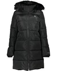 Calvin Klein - Chic Hooded Jacket With Removable Fur Detail - Lyst