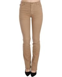Just Cavalli - Cotton Stretch Mid Waist Skinny Trousers Pants - Lyst