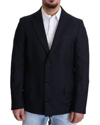 Dolce & Gabbana - Elegant Dark Virgin Wool Coat - Lyst