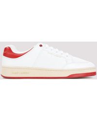 Saint Laurent - White Red Sl61 Calf Leather Sneakers - Lyst