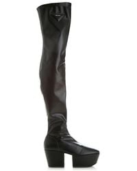 Prada - Technical Nappa Platform Thigh-high Boots - Lyst