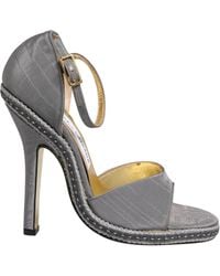 Dolce & Gabbana - Gray High Heeled Sandals Ankle Strap Shoes - Lyst