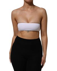 Dolce & Gabbana - Nylon Blend Bandeau Strapless Tube Top - Lyst