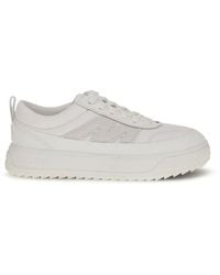 Moncler - White Calf Leather Bos Taurus Athletic Sneakers - Lyst