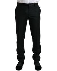 Dolce & Gabbana - Black Wool Slim Fit Formal Trouser Dress Pants - Lyst