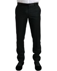 Dolce & Gabbana - Black Wool Slim Fit Formal Trouser Dress Pants - Lyst