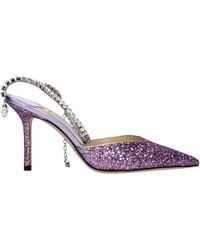 Jimmy Choo - Saeda Sandals Glitter - Lyst