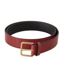 Dolce & Gabbana - Elegant Leather Belt With Engraved Buckle - Lyst
