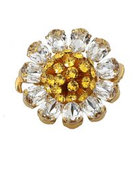 Dolce & Gabbana - Crystal Flower Statement Ring Size Us 7.5 - Lyst