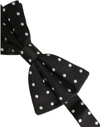 Dolce & Gabbana - Black White Polka Dot Adjustable Neck Papillon Bow Tie - Lyst