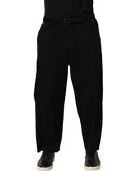 Dolce & Gabbana - Black Mid Waist Straight Men Trouser Pants - Lyst