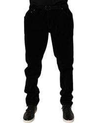 Dolce & Gabbana - Black Cotton Slim Fit Denim Trouser Jeans - Lyst