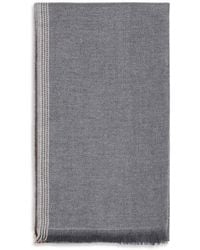 Brunello Cucinelli - Gray Cashmere Scarf - Lyst