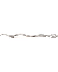 Dolce & Gabbana - Silver Brass Crystal Spilla Serpente Mens Brooch Pin - Lyst