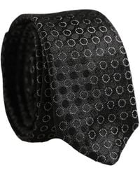 Dolce & Gabbana - Men Black Silk Geometric Adjustable Tied Necktie Tie - Lyst