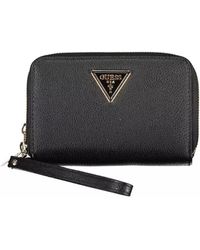Guess - Elegant Black Double Wallet With Zip Closure - Lyst