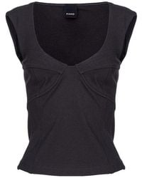 Pinko - Square Neck Sleeveless Top - Lyst